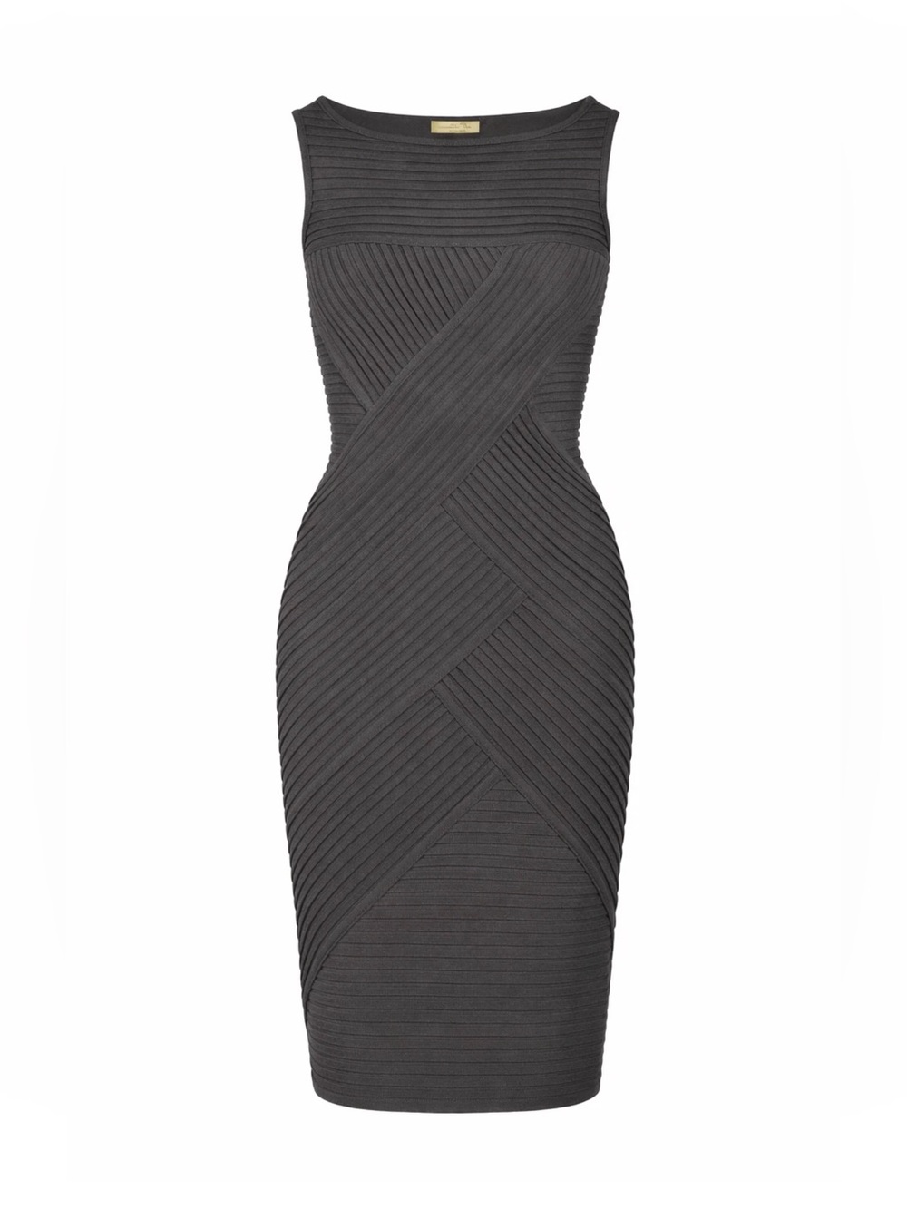 Catherine Malandrino Grey Textured Sleeveless Dress